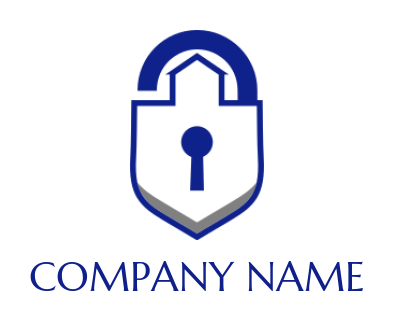 security logo icon shield padlock with keyhole