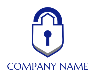 security logo icon shield padlock with keyhole