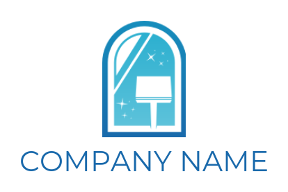 create a cleaning logo shiny window with lamp