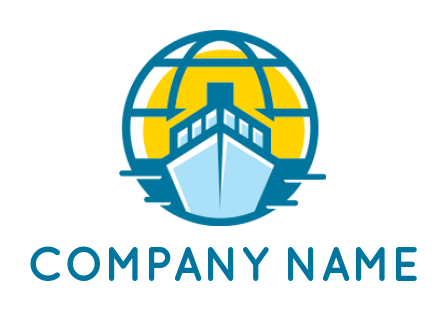trader logo icon ship in globe - logodesign.net