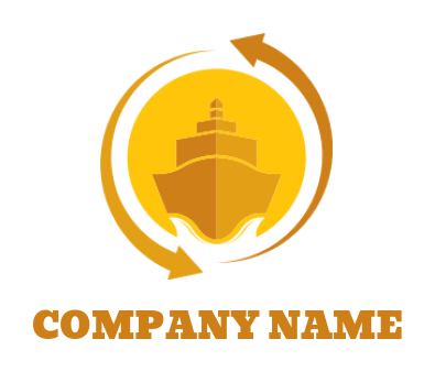 transportation logo ship in circle round arrows