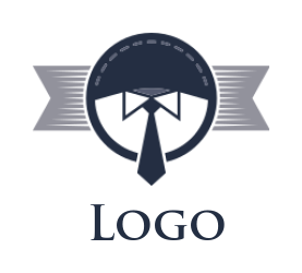 fashion logo shirt and tie in circle with ribbon