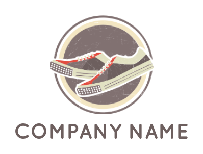 sneaker shoes logo concept in circle 