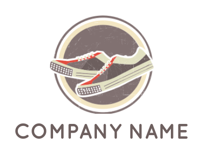 design an apparel logo sneaker shoes in circle