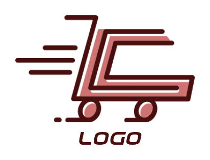 Make a Letter C logo shopping cart inside letter C