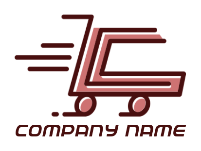 Make a Letter C logo shopping cart inside letter C