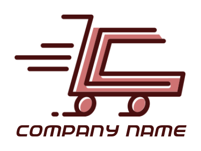 alphabets logo shopping cart forming Letter C