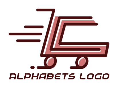 Make a Letter C logo shopping cart inside letter C