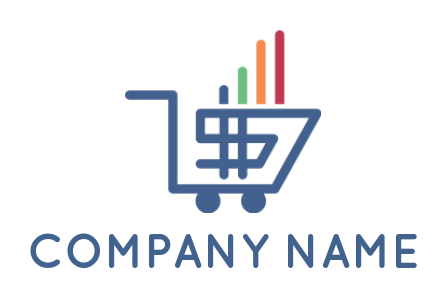 investment logo shopping cart with dollar sign