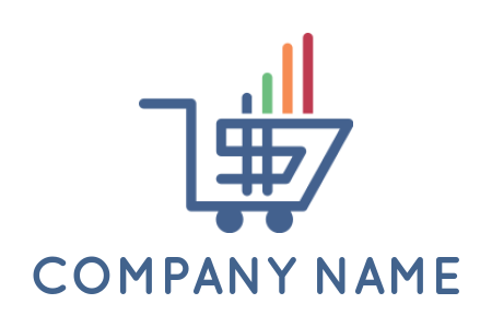 investment logo shopping cart with dollar sign