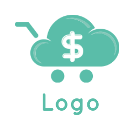 shopping cart with cloud and dollar sign