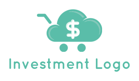 online shop logo dollar sign in cloud-shaped cart