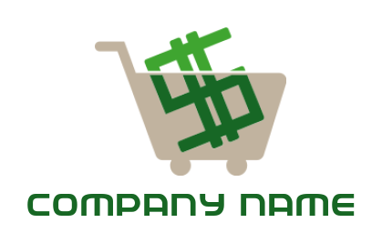 ecommerce logo shopping cart with dollar sign