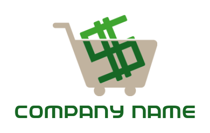 investment logo shopping cart with dollar sign