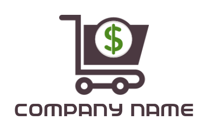 eshop logo shopping cart with dollar sign