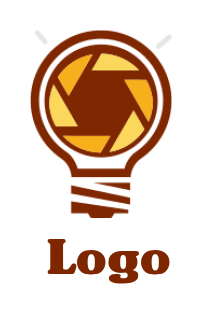 photography logo shutter camera inside the bulb