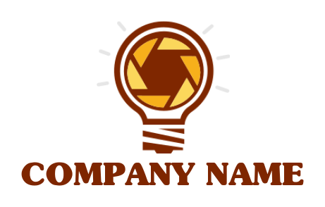 photography logo shutter camera inside the bulb
