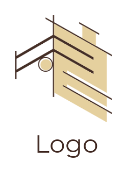 Real estate logo side line art building