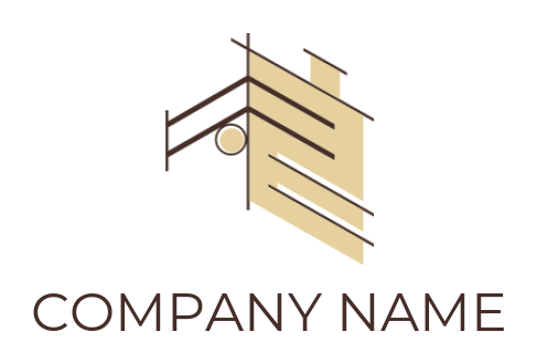 Real estate logo side line art building