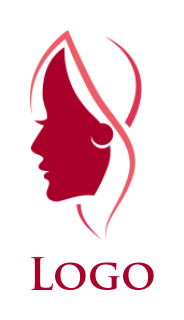 make a beauty logo side profile of woman face