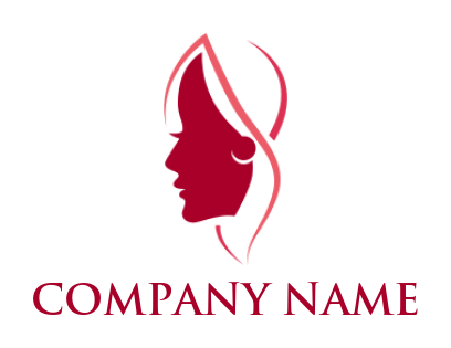 make a beauty logo side profile of woman face