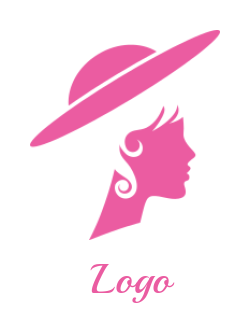 fashion logo online side profile of woman face with hat