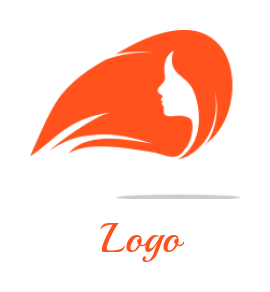 design a beauty logo side profile of woman with long hair 