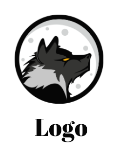 animal logo of side profile wolf face in circle