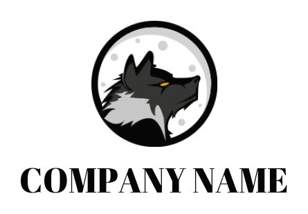 design an animal logo side profile wolf face in circle - logodesign.net