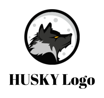 animal logo of side profile wolf face in circle