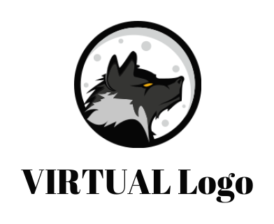 animal logo of side profile wolf face in circle