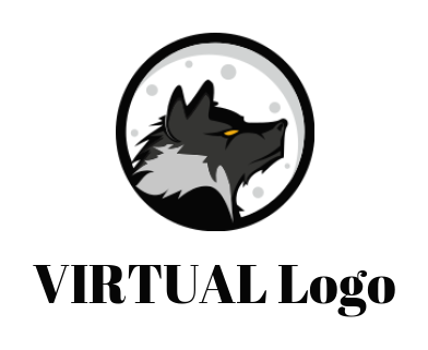 design an animal logo side profile wolf face in circle - logodesign.net