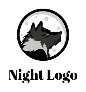 animal logo of side profile wolf face in circle