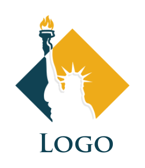 community logo online silhouette statue of liberty in rhombus - logodesign.net