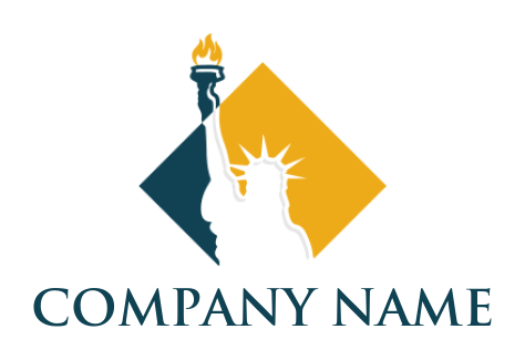 community logo online silhouette statue of liberty in rhombus - logodesign.net