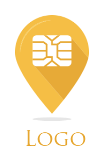 communication logo sim card inside location icon