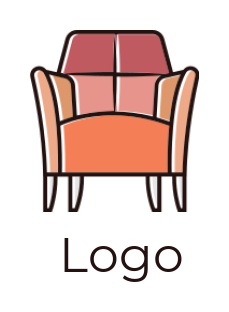 home improvement logo single sofa made of lines