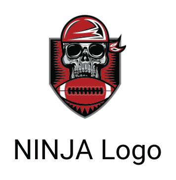 make a sports logo skull wearing bandanna with football - logodesign.net