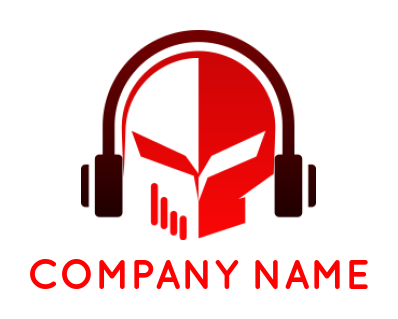 Create an entertainment logo of skull wearing headphone - logodesign.net