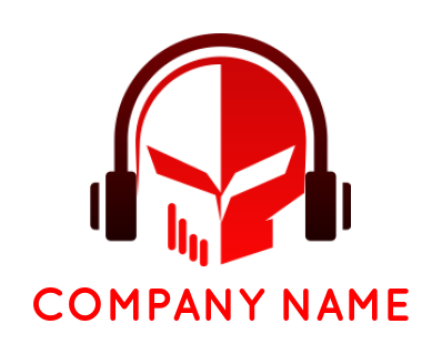 entertainment logo of skull wearing headphone