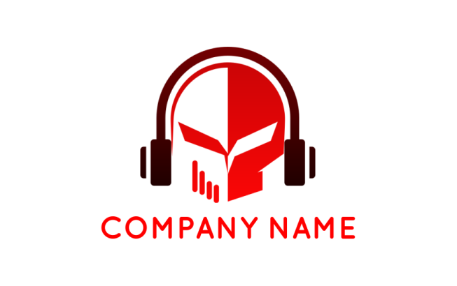 Create an entertainment logo of skull wearing headphone - logodesign.net