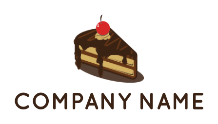 make a food logo maker slice of cake with cherry