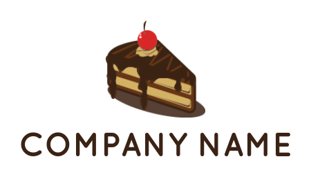 food logo maker slice of cake with cherry - logodesign.net