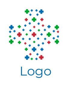 make a medical logo small crosses forming medical sign