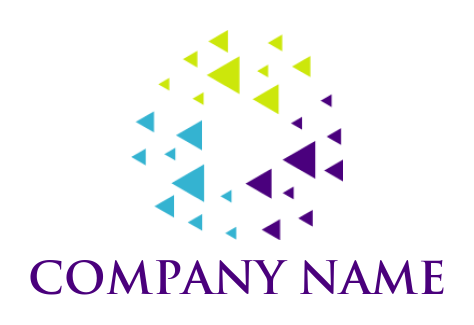 media logo illustration small triangles forming play button 