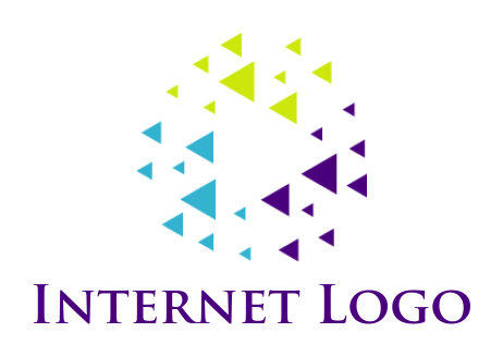 media logo illustration small triangles forming play button 