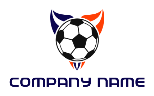 sports logo icon soccer ball with swoosh wings - logodesign.net