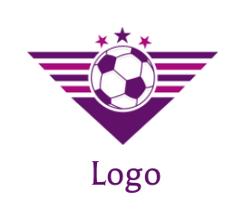 sports logo soccer front of triangle with stars