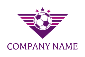 sports logo soccer front of triangle with stars