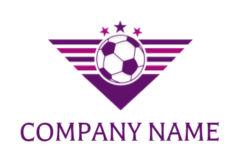 sports logo online soccer in front of triangle with stars - logodesign.net